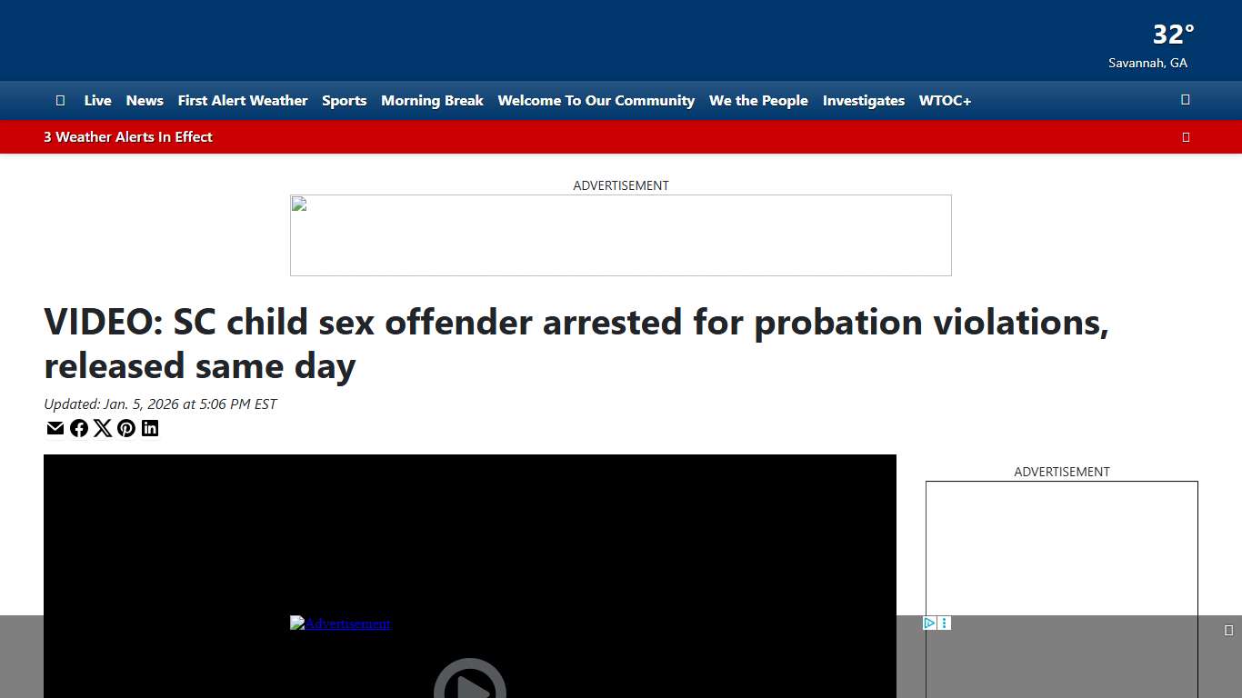 VIDEO: SC child sex offender arrested for probation violations, released same day