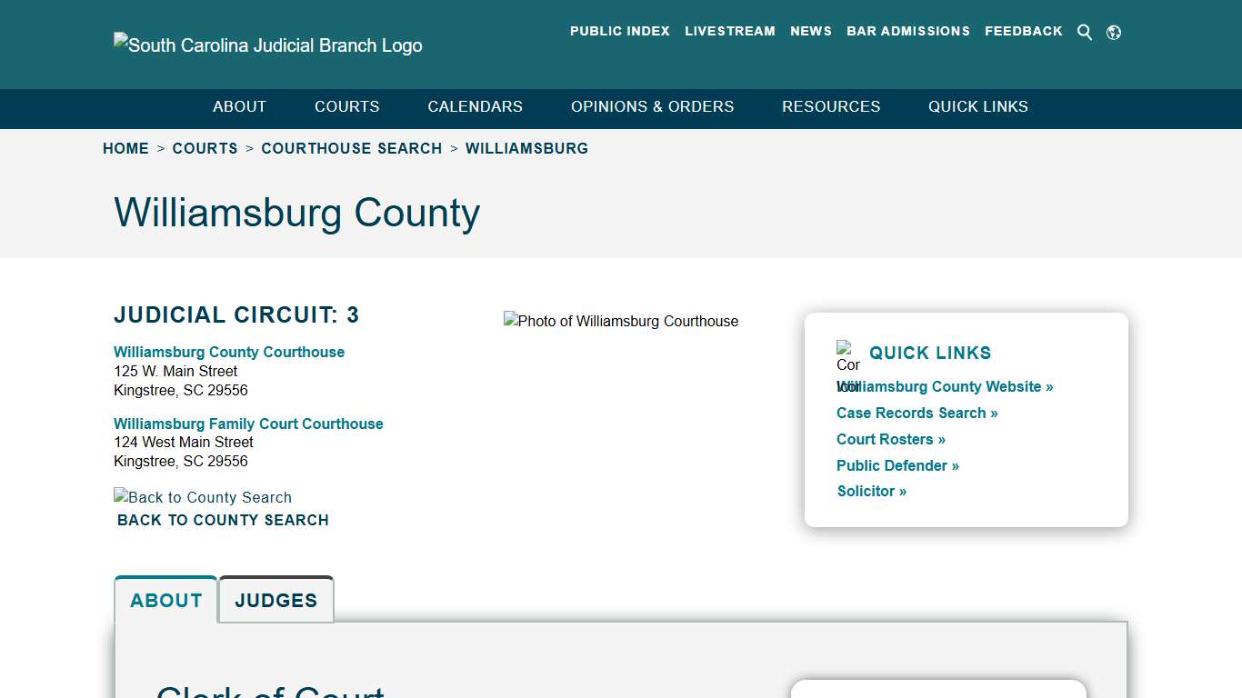 Williamsburg - South Carolina Judicial Branch